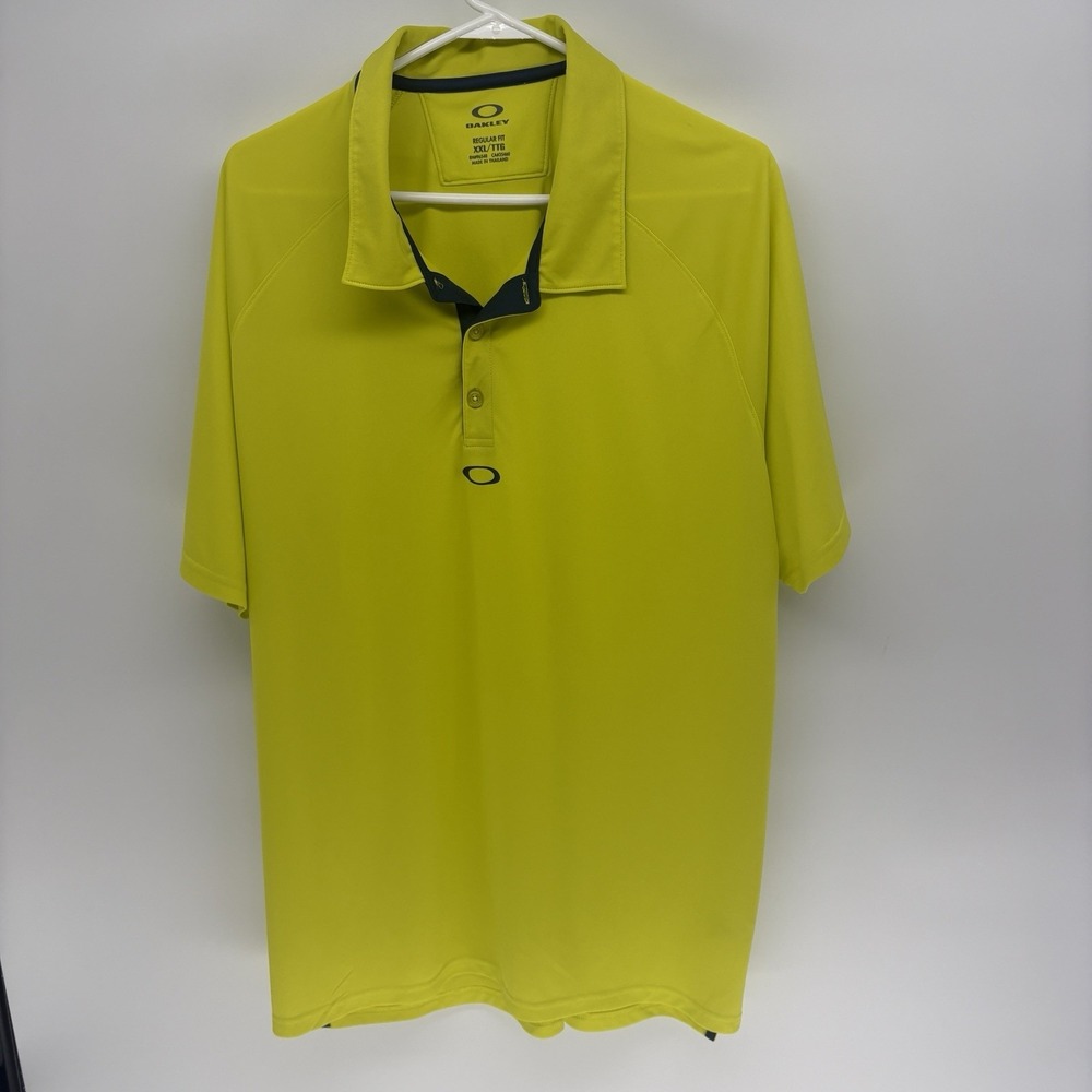 Oakley‎ Hydrolix Yellow Polo Shirt  Golf Wicking Performance Active Wear Men XXL